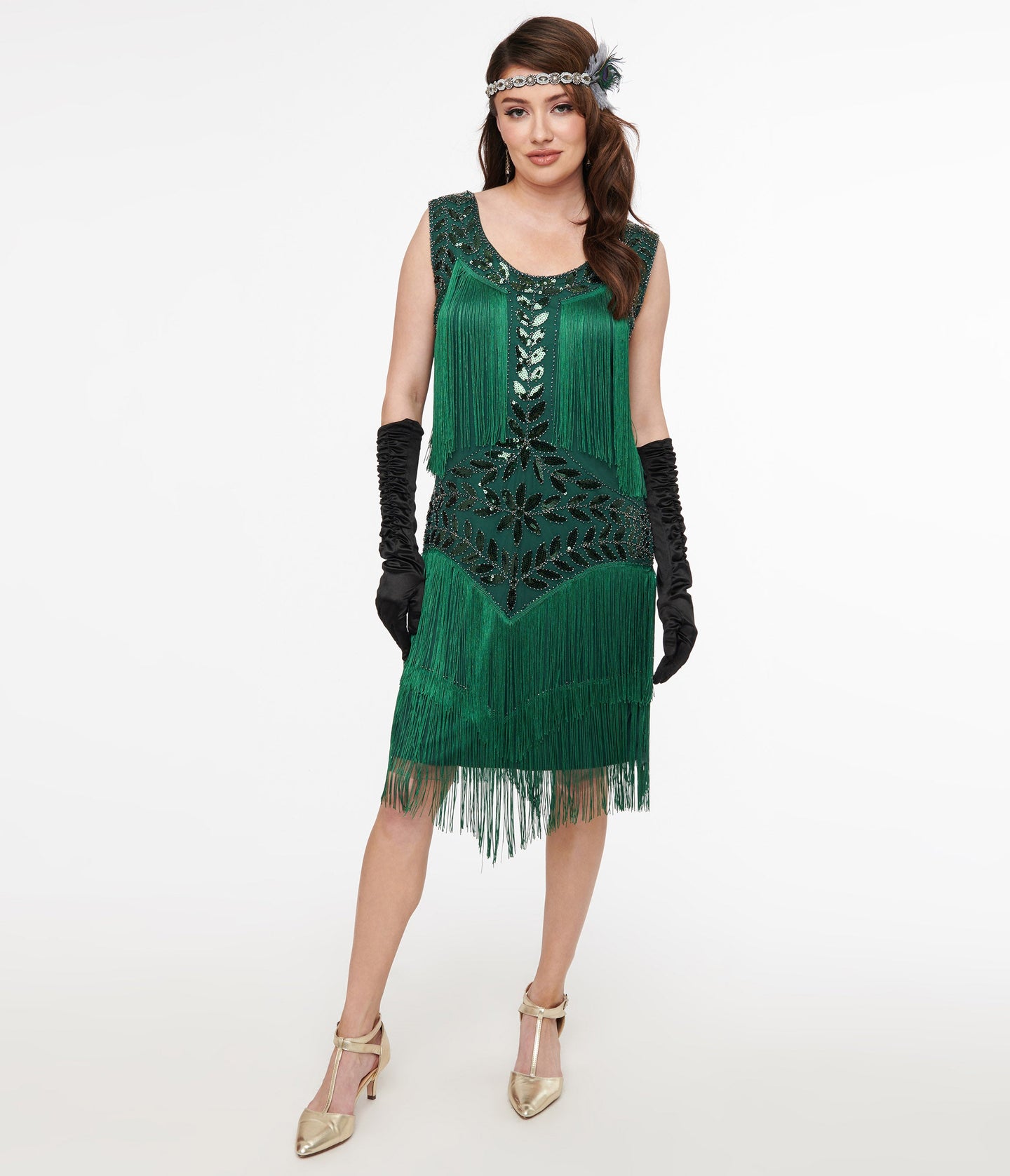 beaded fringe flapper dress
