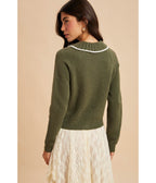 Green Bunny Cardigan - Unique Vintage - Womens, TOPS, OUTERWEAR