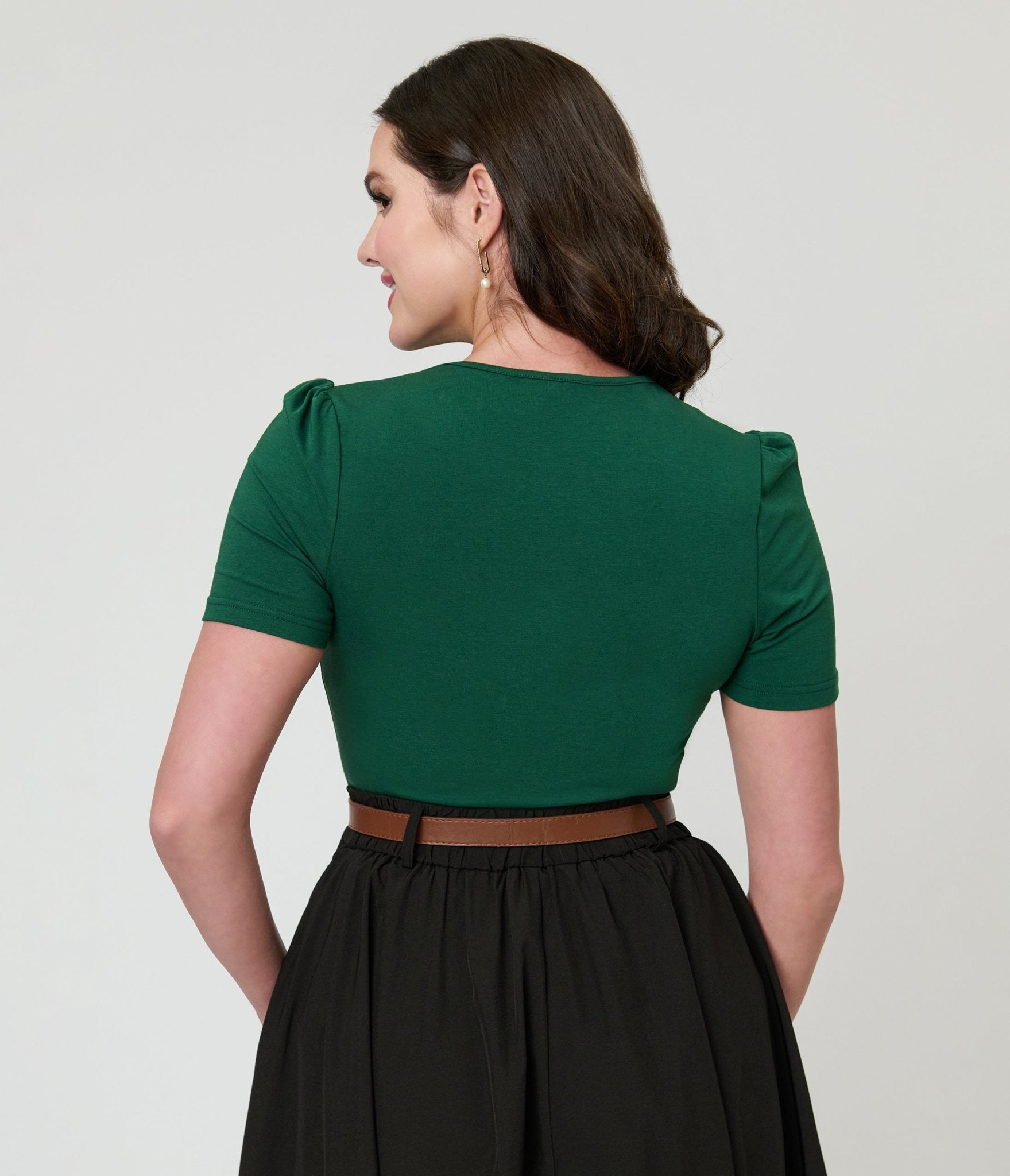 Green Cutout Cotton Top - Unique Vintage - Womens, TOPS, SHIRTS