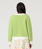 Green Friendly Frog Cardigan - Unique Vintage - Womens, TOPS, SWEATERS