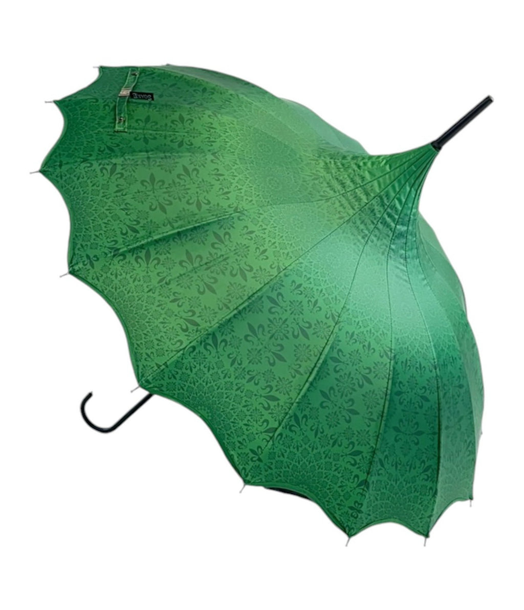 Green Pagoda Umbrella - Unique Vintage - Womens, ACCESSORIES, UMBRELLAS