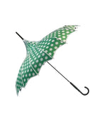 Green Polka Dot Pagoda Umbrella - Unique Vintage - Womens, ACCESSORIES, UMBRELLAS