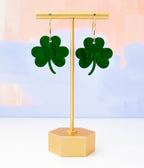 Green Shamrock Earrings - Unique Vintage - Womens, ACCESSORIES, JEWELRY