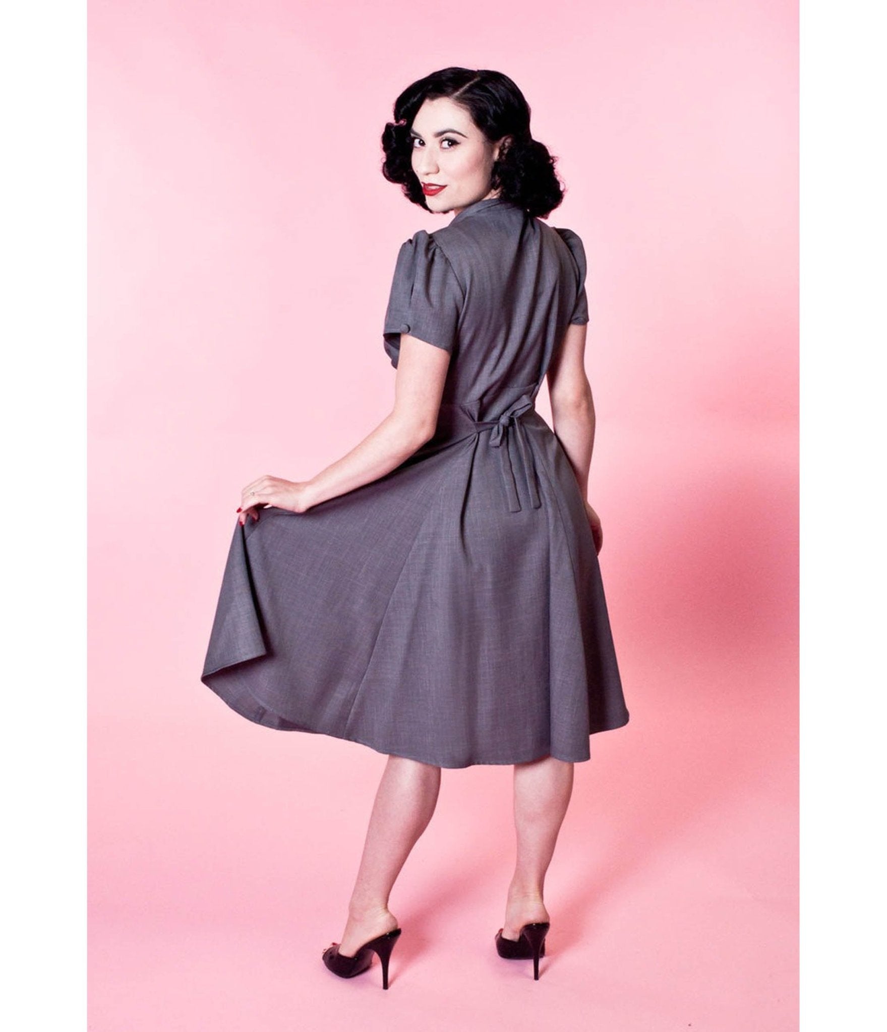 Grey Manhattan Swing Dress - Unique Vintage - Womens, DRESSES, SWING