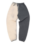 Grey & White Color Block Sweat Pant - Unique Vintage - Womens, BOTTOMS, PANTS