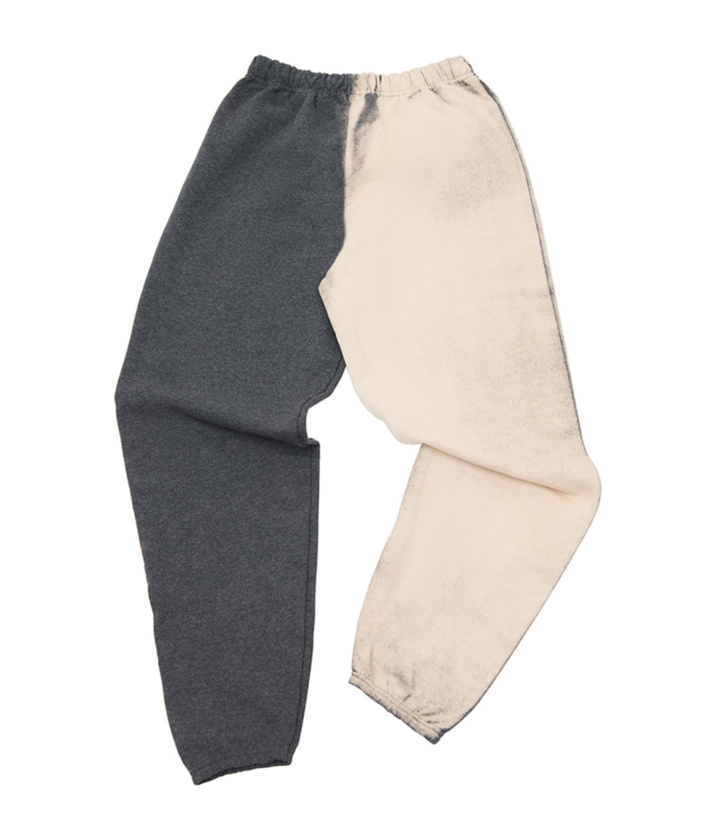 Grey & White Color Block Sweat Pant - Unique Vintage - Womens, BOTTOMS, PANTS