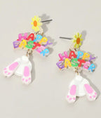 Happy Easter Bunny Earrings - Unique Vintage - Womens, ACCESSORIES, JEWELRY