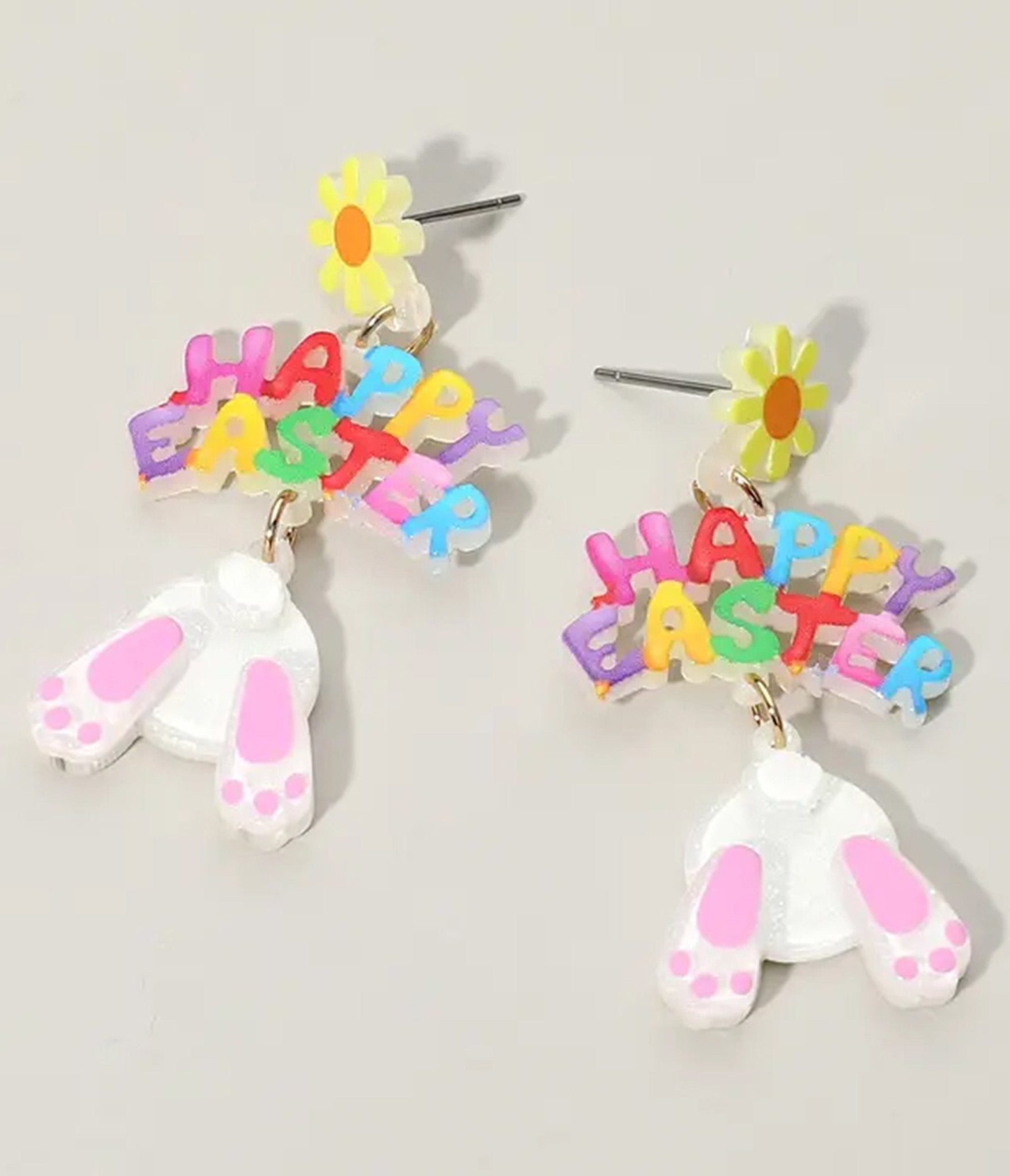 Happy Easter Bunny Earrings - Unique Vintage - Womens, ACCESSORIES, JEWELRY