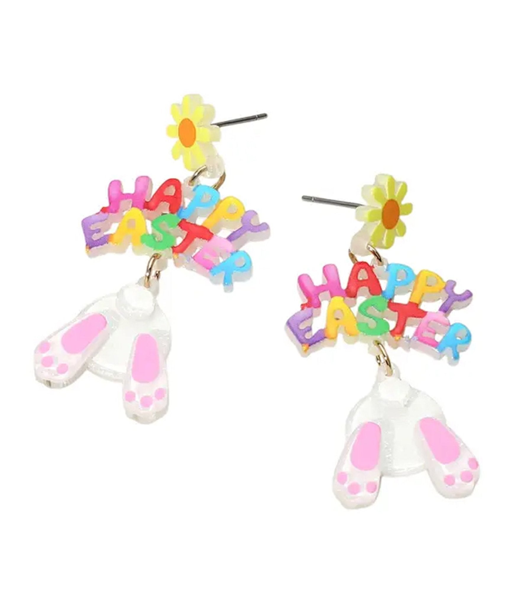Happy Easter Bunny Earrings - Unique Vintage - Womens, ACCESSORIES, JEWELRY