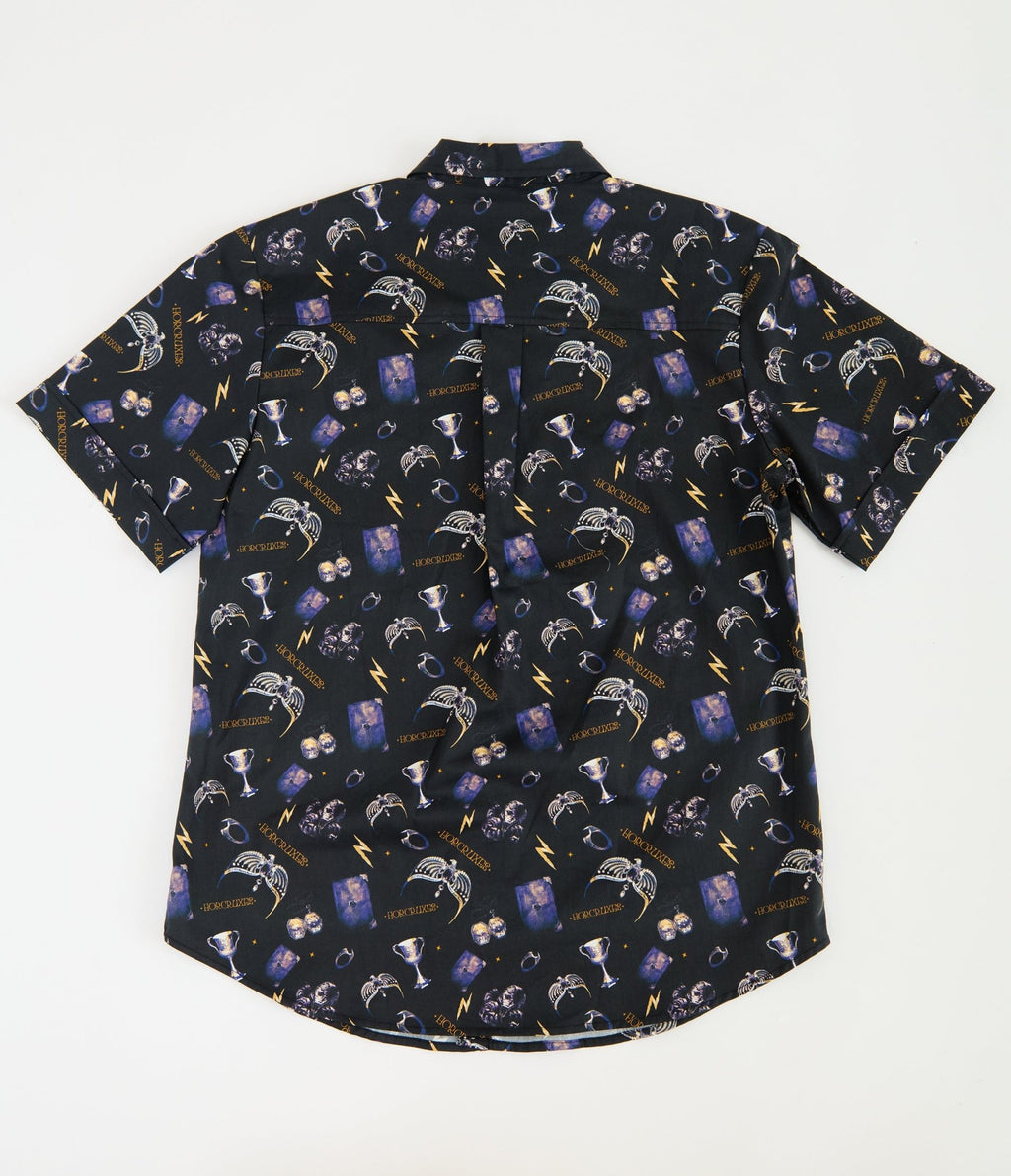 Harry Potter x Unique Vintage Black & Purple Horcruxes Mens Shirt - Unique Vintage - Womens, TOPS, WOVEN TOPS