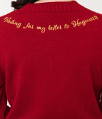 Harry Potter x Unique Vintage Burgundy Hedwig Embroidered Cropped Cardigan - Unique Vintage - Womens, TOPS, SWEATERS