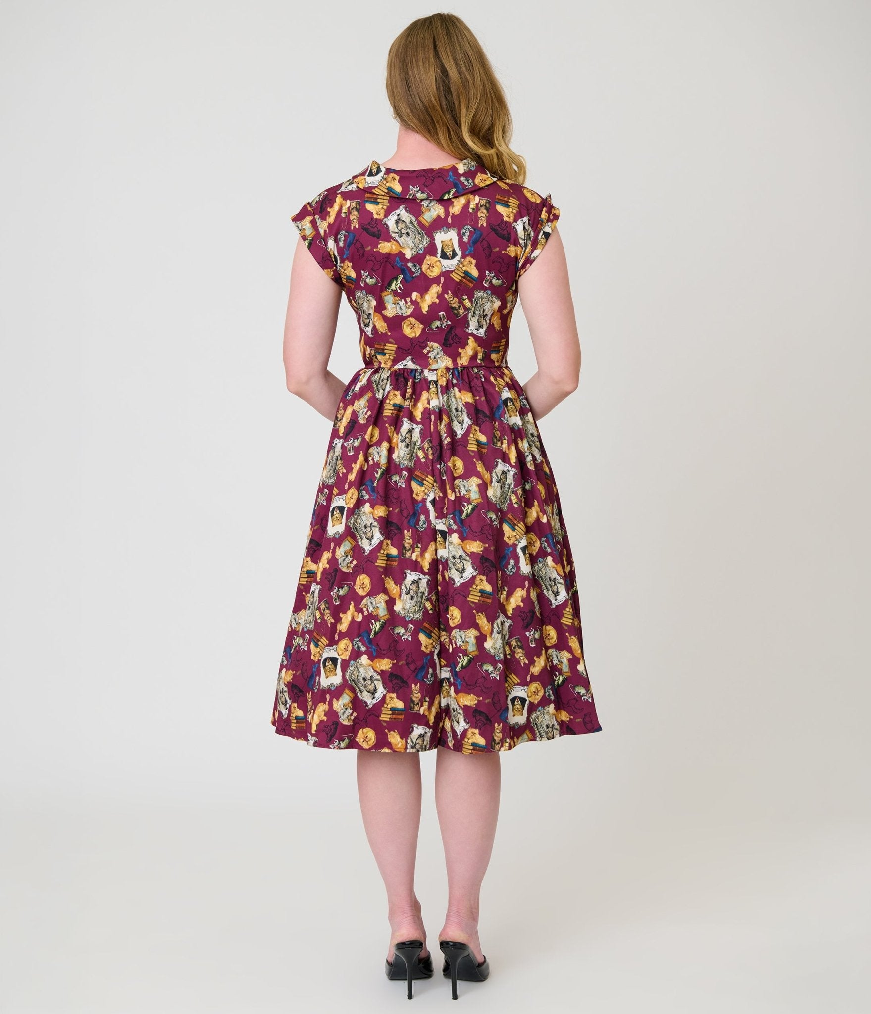 harry potter dress x Unique Vintage Burgundy Magical Creatures Swing Plus Size Bras for Just take a look Vintage Decor AU Size:6