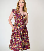 Harry Potter x Unique Vintage Burgundy Magical Creatures Swing Dress - Unique Vintage - Womens, DRESSES, SWING
