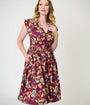 Harry Potter x Unique Vintage Burgundy Magical Creatures Swing Dress