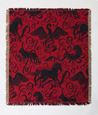 Harry Potter x Unique Vintage Burgundy Patronus Fringe Blanket - Unique Vintage - Womens, ACCESSORIES, GIFTS/HOME