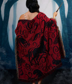 Harry Potter x Unique Vintage Burgundy Patronus Fringe Blanket - Unique Vintage - Womens, ACCESSORIES, GIFTS/HOME