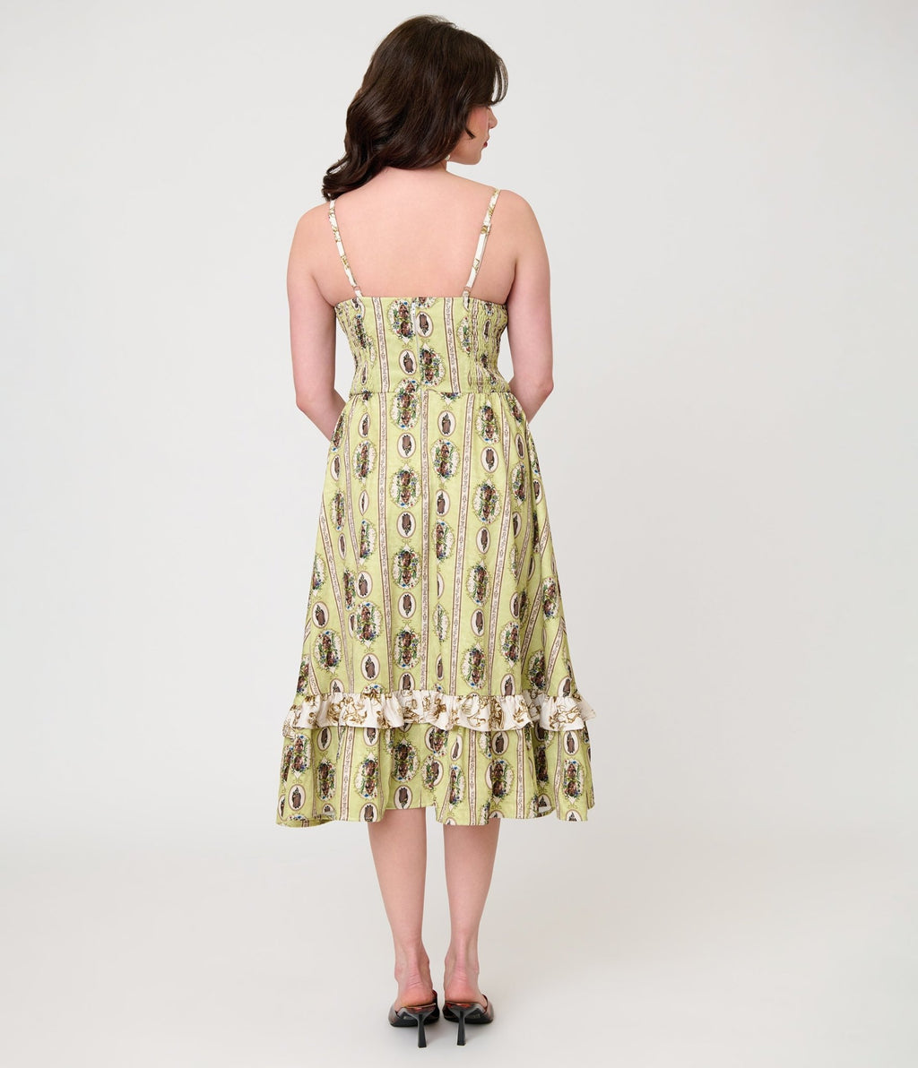 Harry Potter x Unique Vintage Green Herbology Sweetheart Swing Dress - Unique Vintage - Womens, DRESSES, SWING