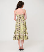 Harry Potter x Unique Vintage Green Herbology Sweetheart Swing Dress - Unique Vintage - Womens, DRESSES, SWING