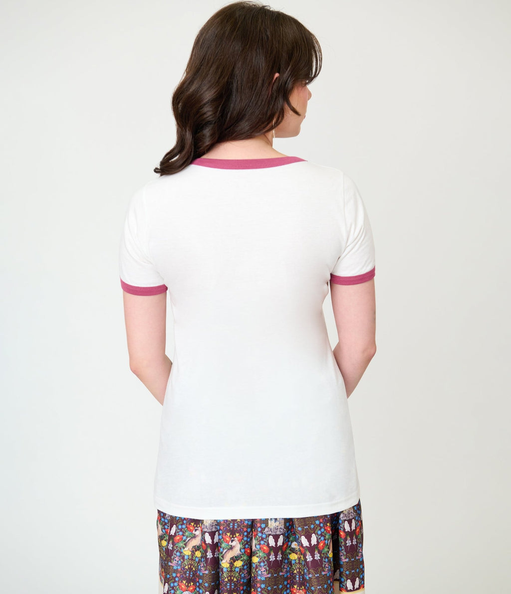 Harry Potter x Unique Vintage Herbology Print Ringer Graphic Tee - Unique Vintage - Womens, TOPS, KNIT TOPS