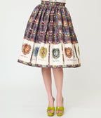 Harry Potter x Unique Vintage Hogwarts House Crests Gellar Swing Skirt - Unique Vintage - Womens, BOTTOMS, SKIRTS
