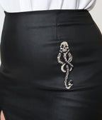 Harry Potter x Unique Vintage Plus Size Black Dark Mark Vegan Leather Wiggle Skirt - Unique Vintage - Womens, BOTTOMS, SKIRTS