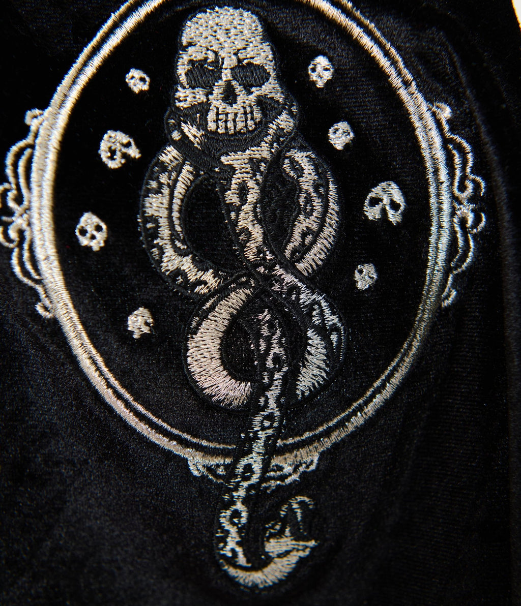 Harry Potter x Unique Vintage Plus Size Black Dark Mark Velvet Hooded Maxi Dress - Unique Vintage - Womens, DRESSES, MAXI