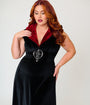Harry Potter x Unique Vintage Plus Size Black Dark Mark Velvet Hooded Maxi Dress
