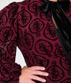 Harry Potter x Unique Vintage Plus Size Burgundy Dark Mark Starlet Duster - Unique Vintage - Womens, DRESSES, MIDI