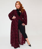 Harry Potter x Unique Vintage Plus Size Burgundy Dark Mark Starlet Duster - Unique Vintage - Womens, DRESSES, MIDI