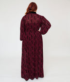 Harry Potter x Unique Vintage Plus Size Burgundy Dark Mark Starlet Duster - Unique Vintage - Womens, DRESSES, MIDI