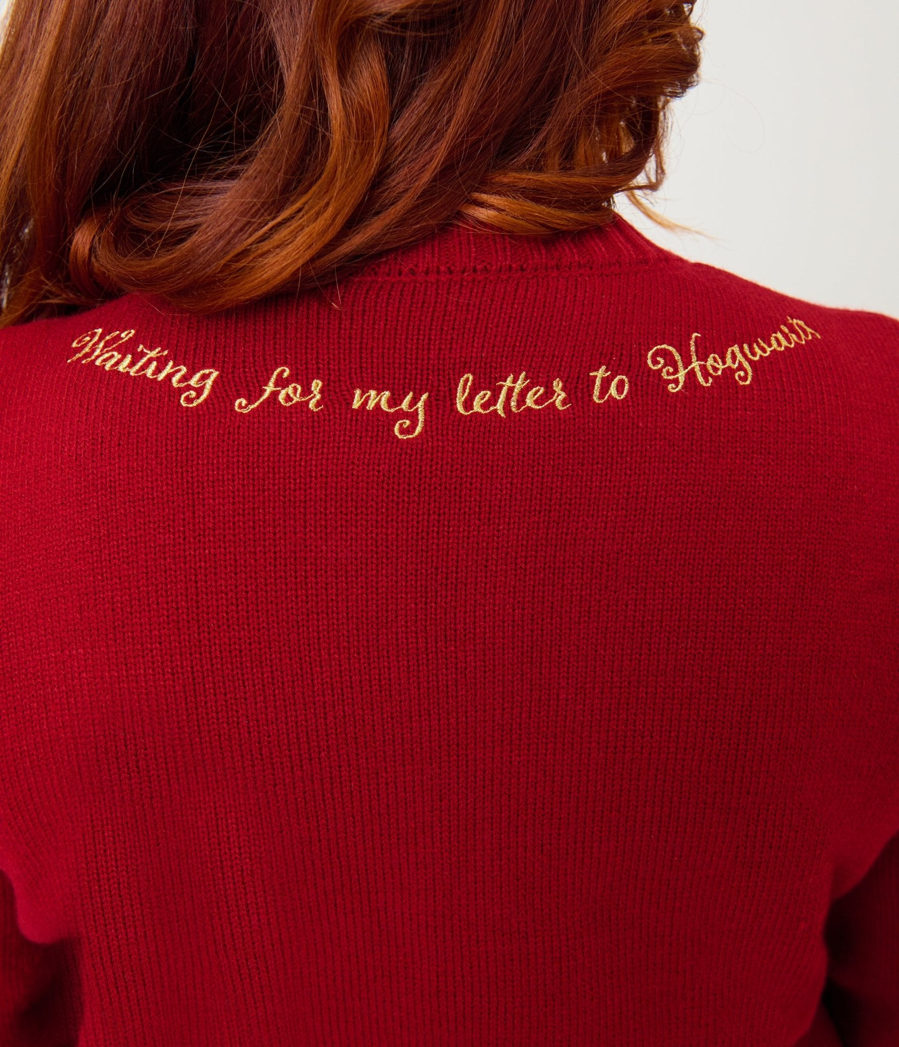 Harry Potter x Unique Vintage Plus Size Burgundy Hedwig Embroidered Cropped Cardigan - Unique Vintage - Womens, TOPS, SWEATERS