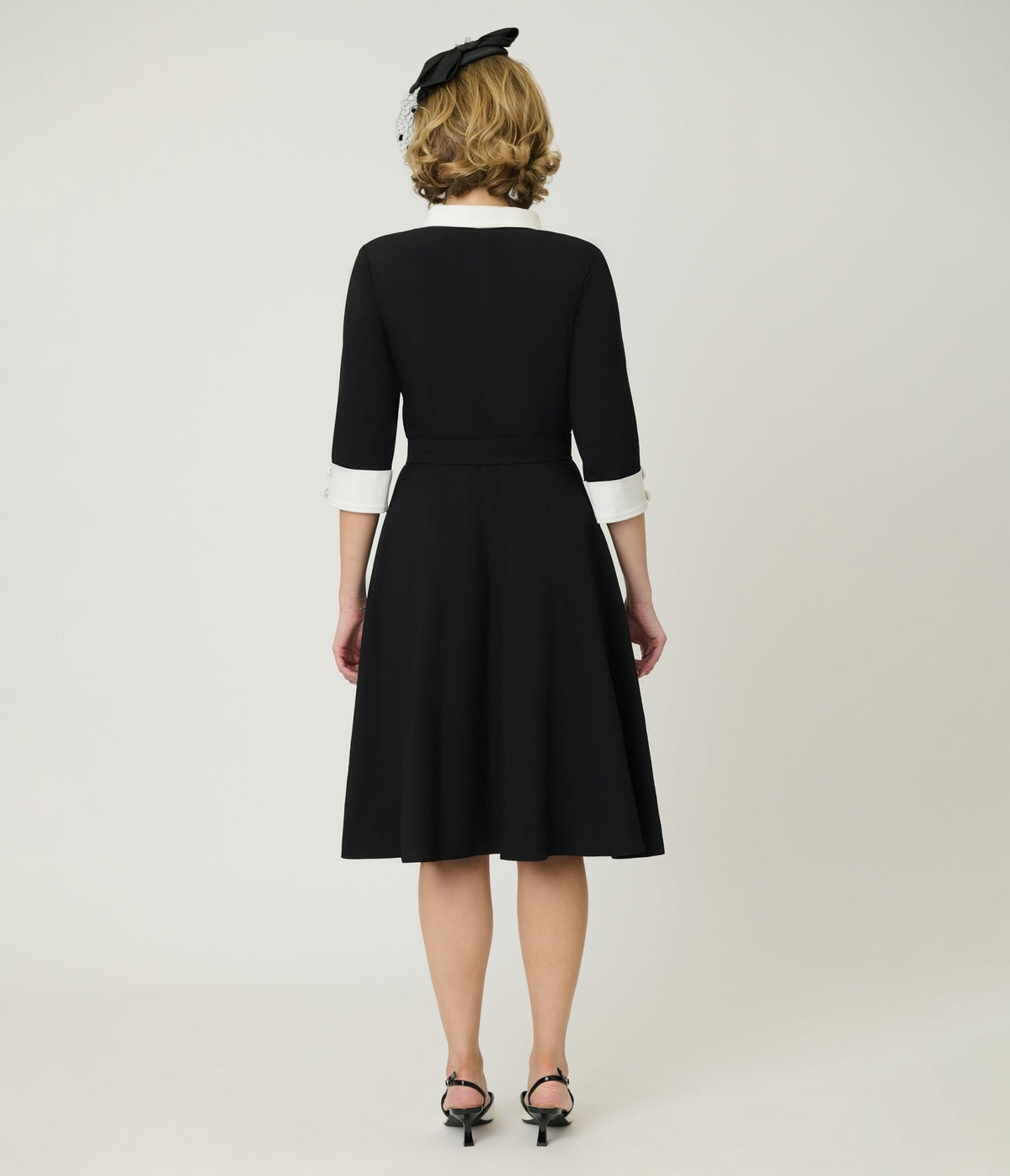 Heart My Closet 1950s Black & Red Bow Lindy Swing Dress - Unique Vintage - Womens, DRESSES, SWING