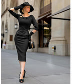 Heart My Closet 1950s Black Scarlet Suit & Pencil Skirt - Unique Vintage - Womens, DRESSES, VINTAGE