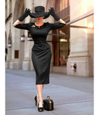 Heart My Closet 1950s Black Scarlet Suit & Pencil Skirt - Unique Vintage - Womens, DRESSES, VINTAGE