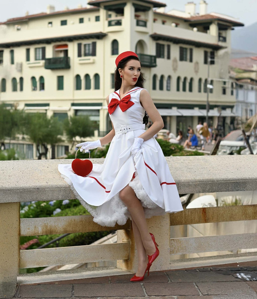 Heart My Closet 1950s Sailor Swing Dress - Unique Vintage - Womens, DRESSES, FIT AND FLARE