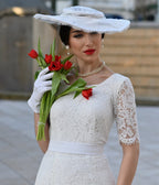 Heart My Closet 1950s White Lace Anna Dress - Unique Vintage - Womens, DRESSES, VINTAGE