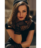 Heart My Closet Black & Leopard Print Dorothy Pencil Dress - Unique Vintage - Womens, DRESSES, SWING