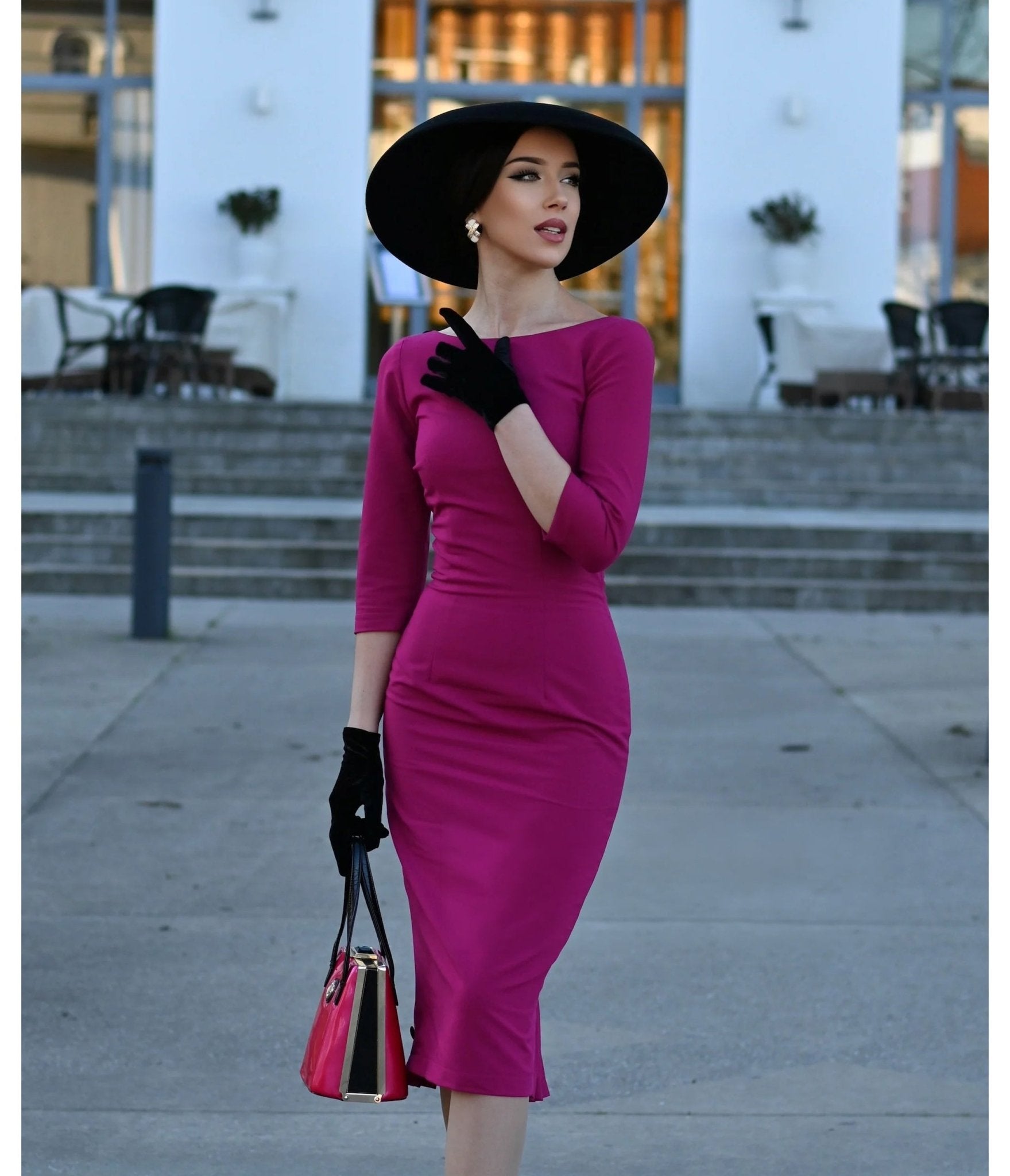 Heart My Closet Fuchsia Deborah Pencil Dress 4