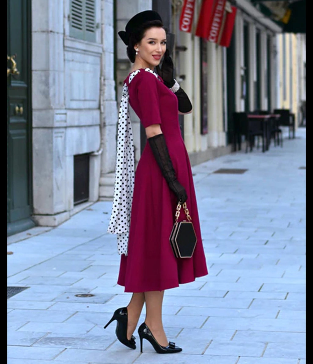 Heart My Closet Fuchsia Lucy Swing Dress - Unique Vintage - Womens, DRESSES, VINTAGE