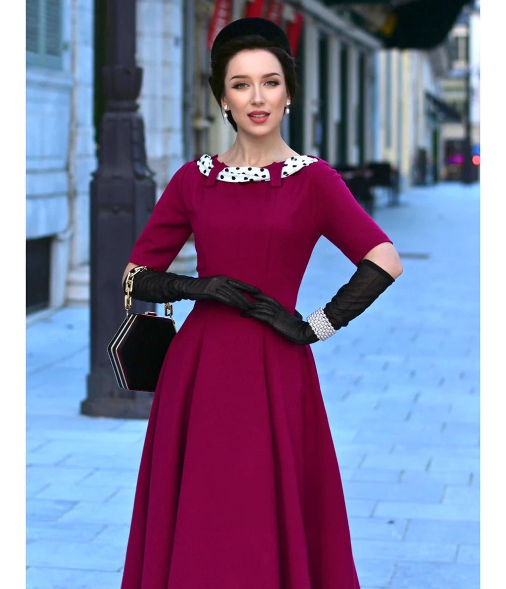 Heart My Closet Fuchsia Lucy Swing Dress - Unique Vintage - Womens, DRESSES, VINTAGE