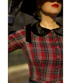 Heart My Closet Red Plaid Stella Swing Dress - Unique Vintage - Swing Dresses