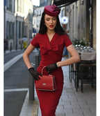 Heart My Closet Red Rita Pencil Dress - Unique Vintage - Womens, DRESSES, WIGGLE