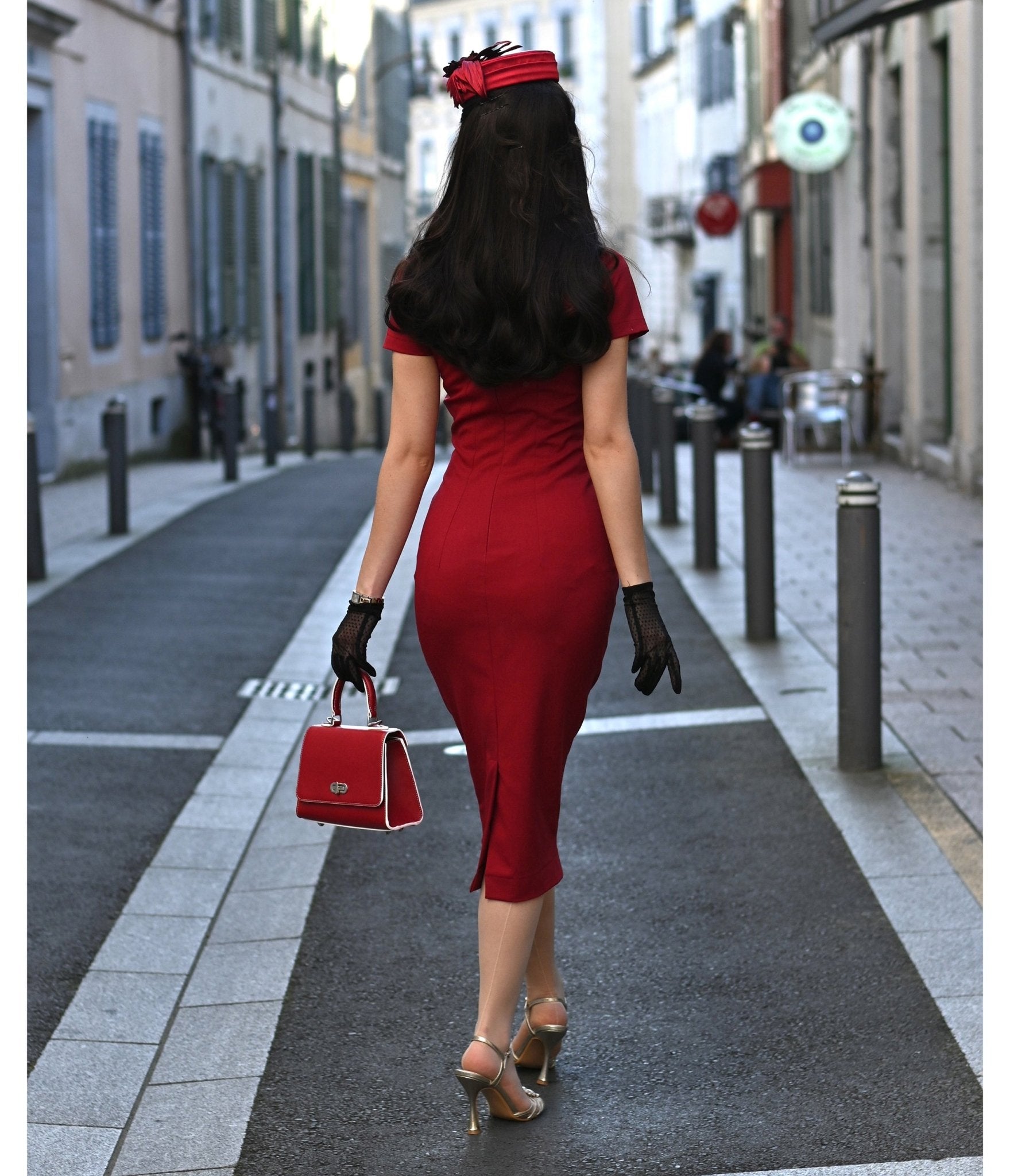 Heart My Closet Red Rita Pencil Dress - Unique Vintage - Womens, DRESSES, WIGGLE