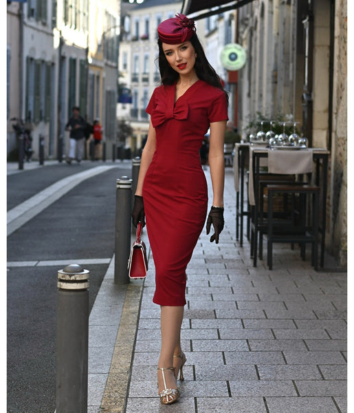 Heart My Closet Red Rita Pencil Dress