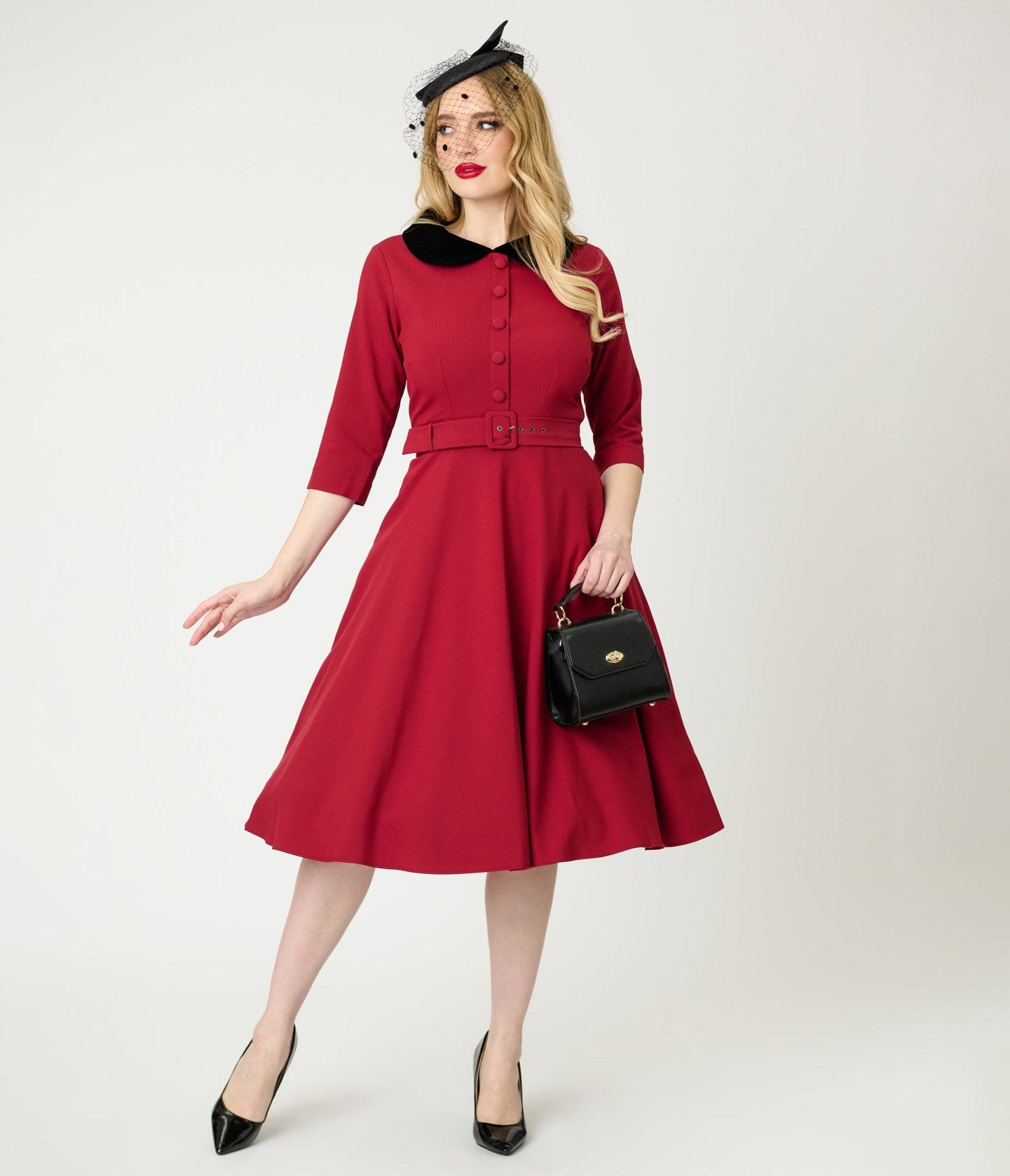 Heart My Closet Red Stella Swing Dress - Unique Vintage - 