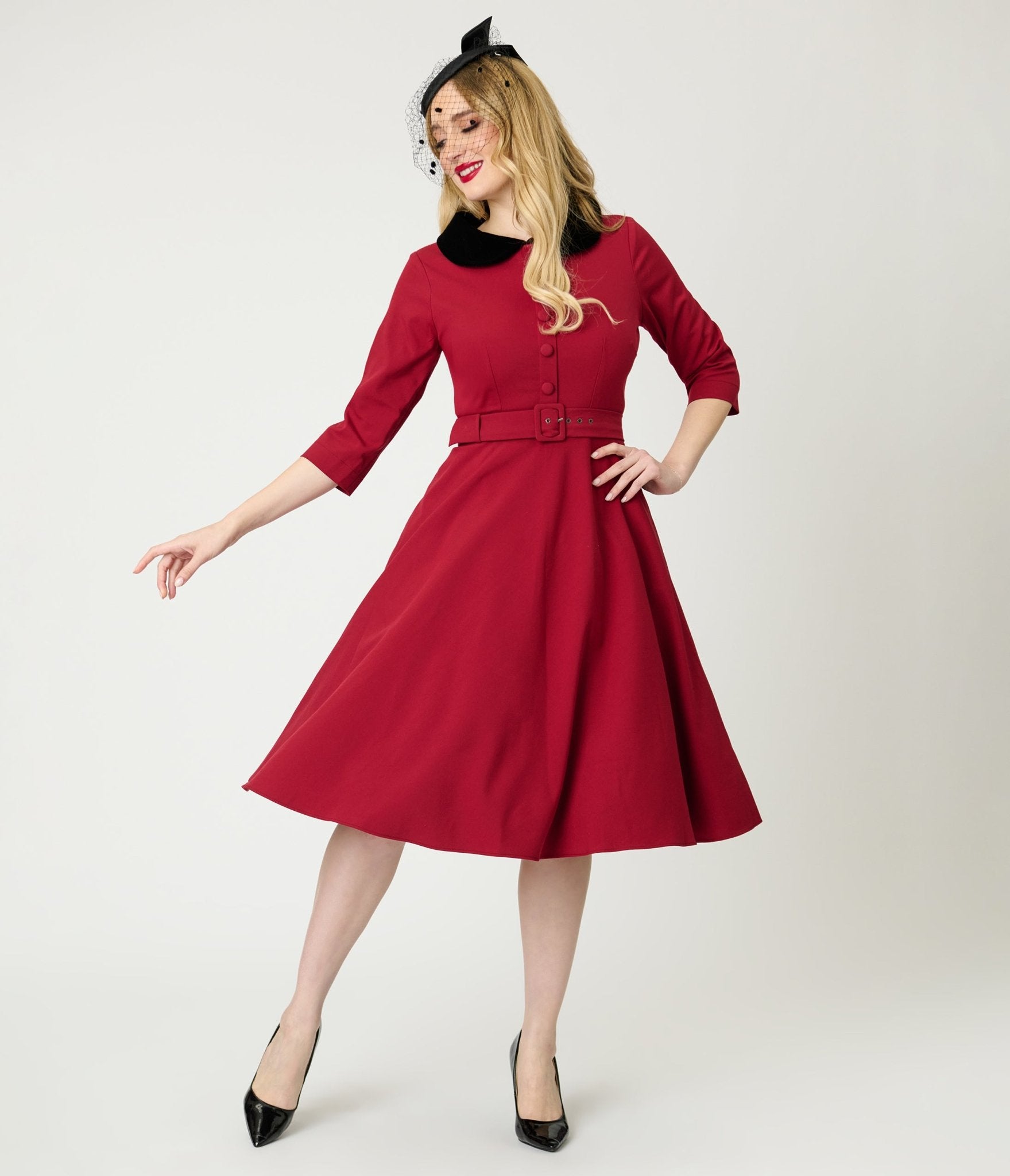 Heart My Closet Red Stella Swing Dress - Unique Vintage - 