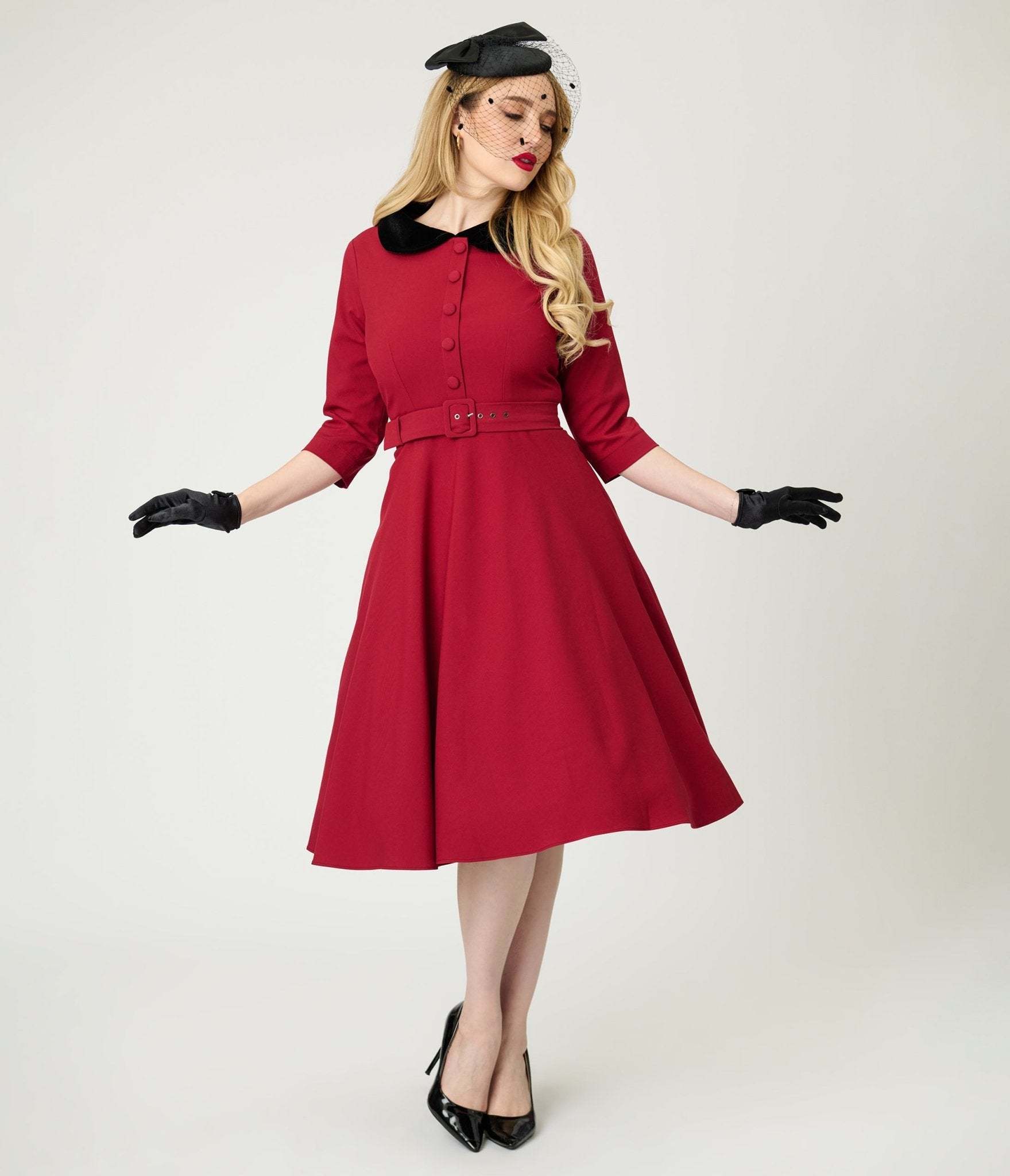 Heart My Closet Red Stella Swing Dress - Unique Vintage - 