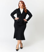 Heart of Haute Plus Size Black Diva Blazer - Unique Vintage - Womens, TOPS, OUTERWEAR