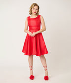 Heart of Haute Red Suzette Swing Dress - Unique Vintage - Womens, DRESSES, SWING