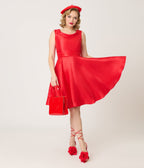 Heart of Haute Red Suzette Swing Dress - Unique Vintage - Womens, DRESSES, SWING
